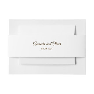 Coastal Chic Golden Sand Türkis Wasser Hochzeit Einladungsbanderole
