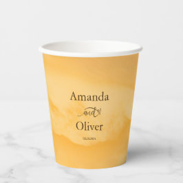 Coastal Chic Golden Sand Türkis Wasser Hochzeit Pappbecher