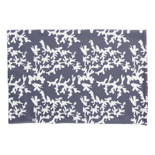 Coastal Chic Hamptons Blau-und Weiß Korallenriff Kissenbezug