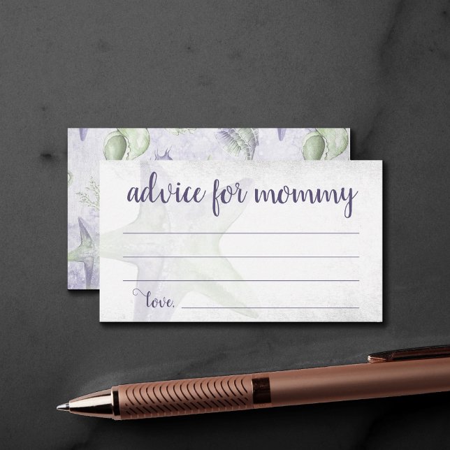 Coastal Chic | Lila Hinweise für Grüne Sternenscha Begleitkarte (Von Creator hochgeladen)