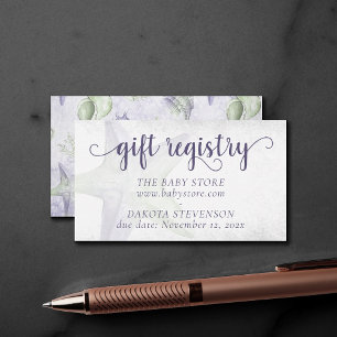 Coastal Chic   Lila und grünes Wasserregister Begleitkarte