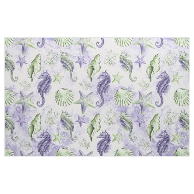 Coastal Chic | Lila und Kalkgrün Stoff (Fat Quarter (45,7 x 55,9 cm))