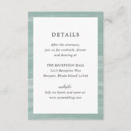 Coastal Chic Mute Green Elegant Hochzeit Begleitkarte