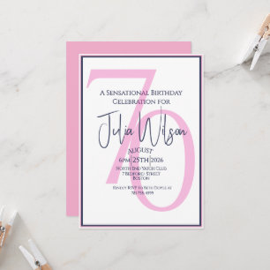 Coastal Chic Pink 70. Geburtstag Einladung