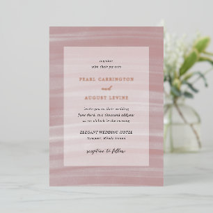 Coastal Chic Pink Elegante Hochzeit Folieneinladung