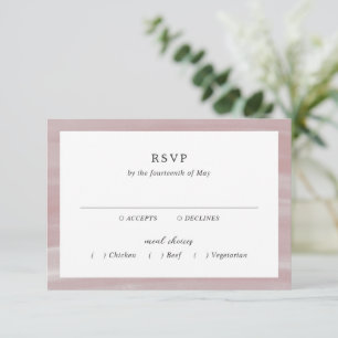 Coastal Chic Pink Elegante Hochzeit RSVP Karte