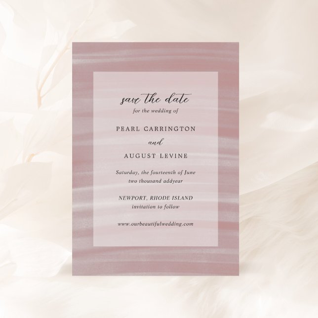 Coastal Chic Pink Elegante Hochzeit Save The Date (Von Creator hochgeladen)