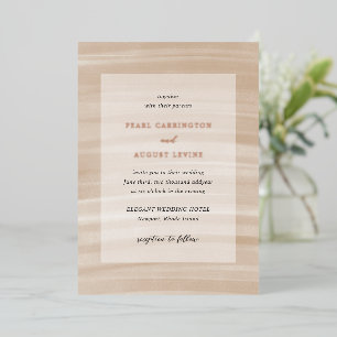 Coastal Chic Sandy Neutral Elegant Hochzeit Folieneinladung