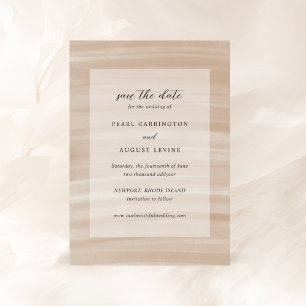 Coastal Chic Sandy Neutral Elegant Hochzeit Save The Date