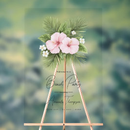 Coastal Chic Transparent Beach Party Welcome Acrylschild
