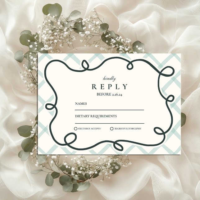 Coastal Chic Wedding RSVP Karte (Von Creator hochgeladen)