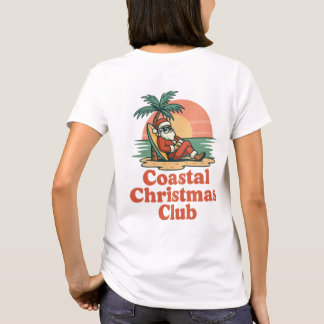 Coastal Christmas Club Print | Relaxed Beach Santa T-Shirt