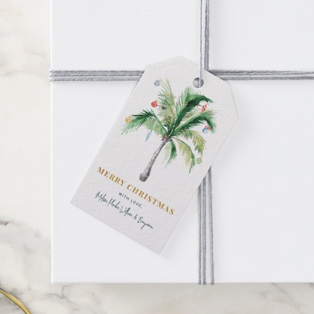 Coastal Christmas Holiday Palm Tree Moving Geschenkanhänger (Coastal Christmas Holiday Palm Tree Moving Gift Tags)