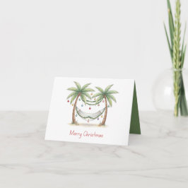 Coastal Christmas Palm Trees With Hammock Karte