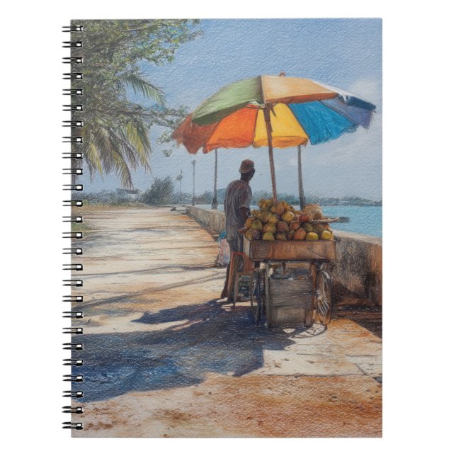 Coastal Coconut Cart Notebook Notizblock (Vorderseite)