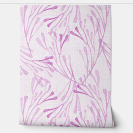 Coastal Coral and Seaweed in Soft Blush Pink Tapete