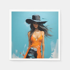 Coastal Cowgirl ästhetische 30. Geburtstag Party Serviette