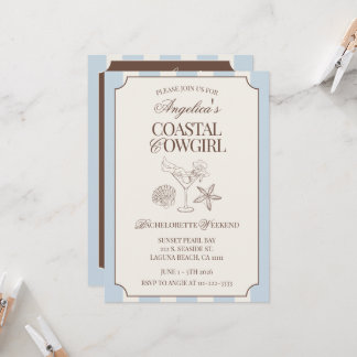 Coastal Cowgirl Bachelorette Weekend Itinerary and Einladung