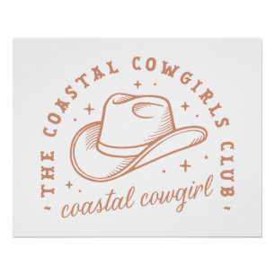 Coastal Cowgirl Beachclub braun Ästhetik Poster