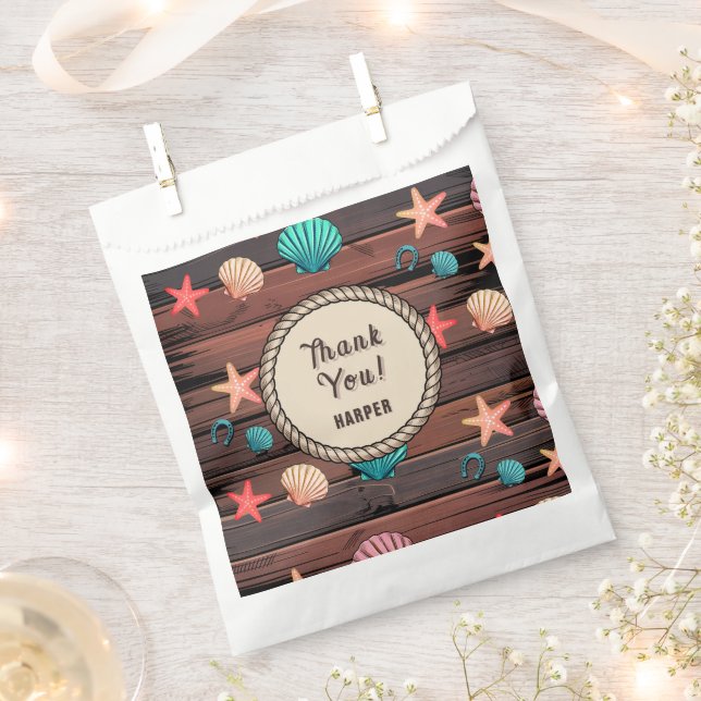 Coastal Cowgirl Birthday Favor Bags with Name Geschenktütchen (Ausgeschnitten)