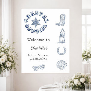 Coastal Cowgirl Blue Beach Brautparty Poster