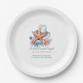 Coastal Cowgirl Hat and Seashells Paper Dinner N Pappteller