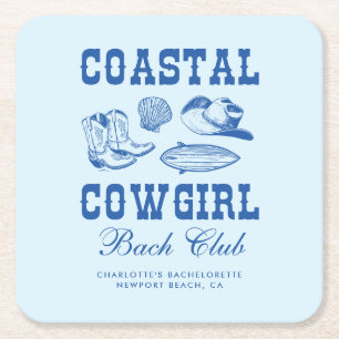 Coastal Cowgirl Junggesellinnen-Wochenende Rechteckiger Pappuntersetzer
