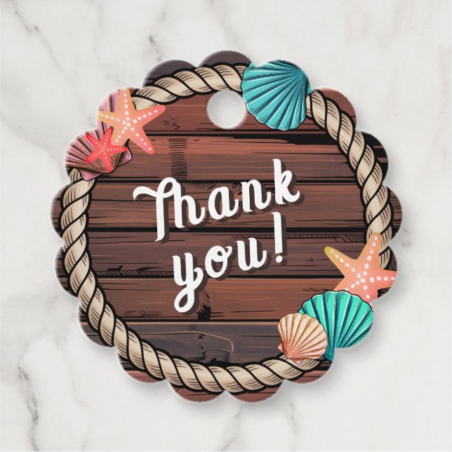 Coastal Cowgirl Kids Birthday Party Thank You   Geschenkanhänger (Vorderseite)