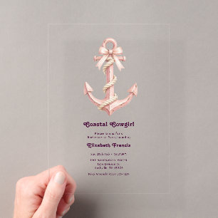 Coastal Cowgirl Rosa Vornehme Coquette Anker Acryleinladungen