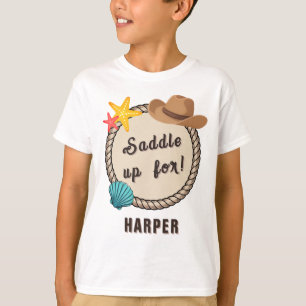Coastal Cowgirl Saddle Up Geburtstagsmädchen T-Shirt