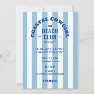 Coastal Cowgirl The Beach Club 30. Geburtstag Part Einladung