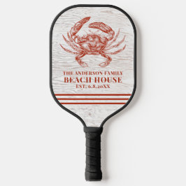 Coastal Crab Beach House Rustikaler Name Pickleball Schläger