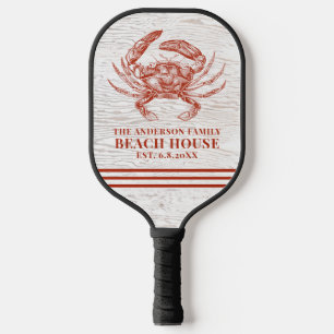 Coastal Crab Beach House Rustikaler Name Pickleball Schläger