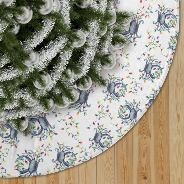 Coastal Crab Christmas Lights Polyester Weihnachtsbaumdecke (Von Creator hochgeladen)