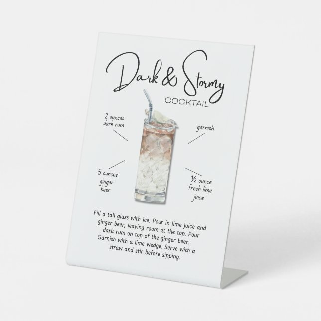 Coastal Dark & Stormy Cocktail Drink Sockelschild (Vorderseite)