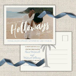 Coastal Destination Wedding Photo Save the Date Ankündigungspostkarte