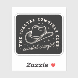 Coastal Disco Cowgirl Dunkelschwarz Western ästhet Aufkleber