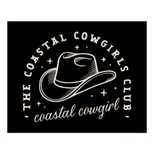 Coastal Disco kosmische Cowgirls schwarze Ästhetik Poster