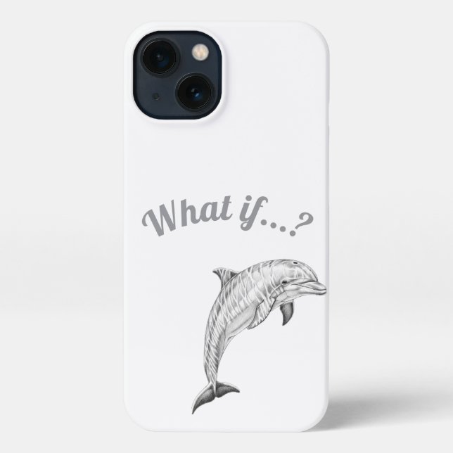 Coastal Dolphin Sketch Phone Case iPhone Hülle (Rückseite)