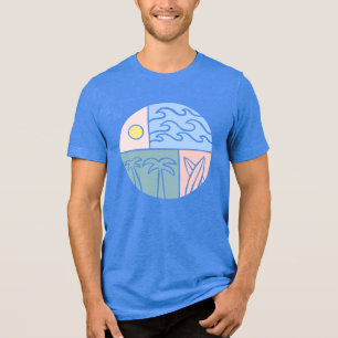 Coastal Dreamscape Graphic T-Shirt - Sun, Surf & P Tri-Blend Shirt