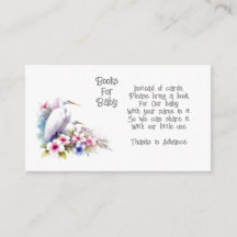 Coastal Egret Books for Baby Enclosure Card
