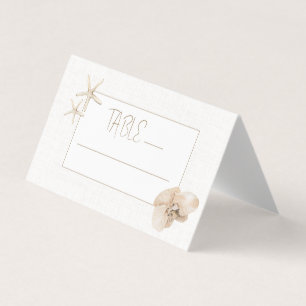 Coastal Elegance Wedding Tischnummer Platzkarte
