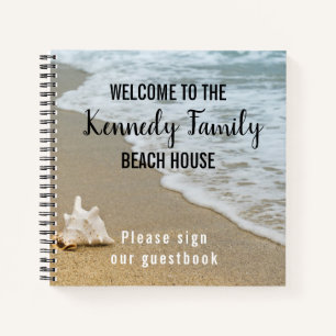Coastal Family Beach House Welcome Guest Book Notizbuch