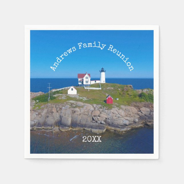 Coastal Family Wiedersehen Summer Maine Nubble Lig Serviette (Vorderseite)