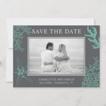 Coastal-Foto Hochzeit Speichern Sie die Datumskart