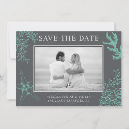 Coastal-Foto Hochzeit Speichern Sie die Datumskart Save The Date