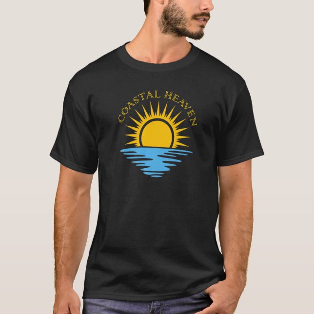 Coastal Heaven Sun Surf Ocean Tropical Oasis Premi T-Shirt (Vorderseite)