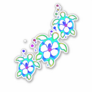 Coastal Honu Hawaiian Turtles Aufkleber