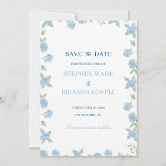 Coastal Hydrangea Save the Date  Einladung