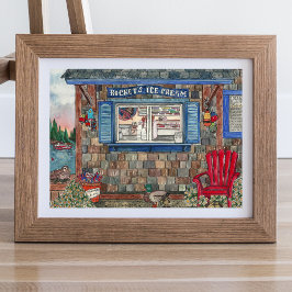 Coastal Ice Cream Shop Wasserfarben-Poster Poster